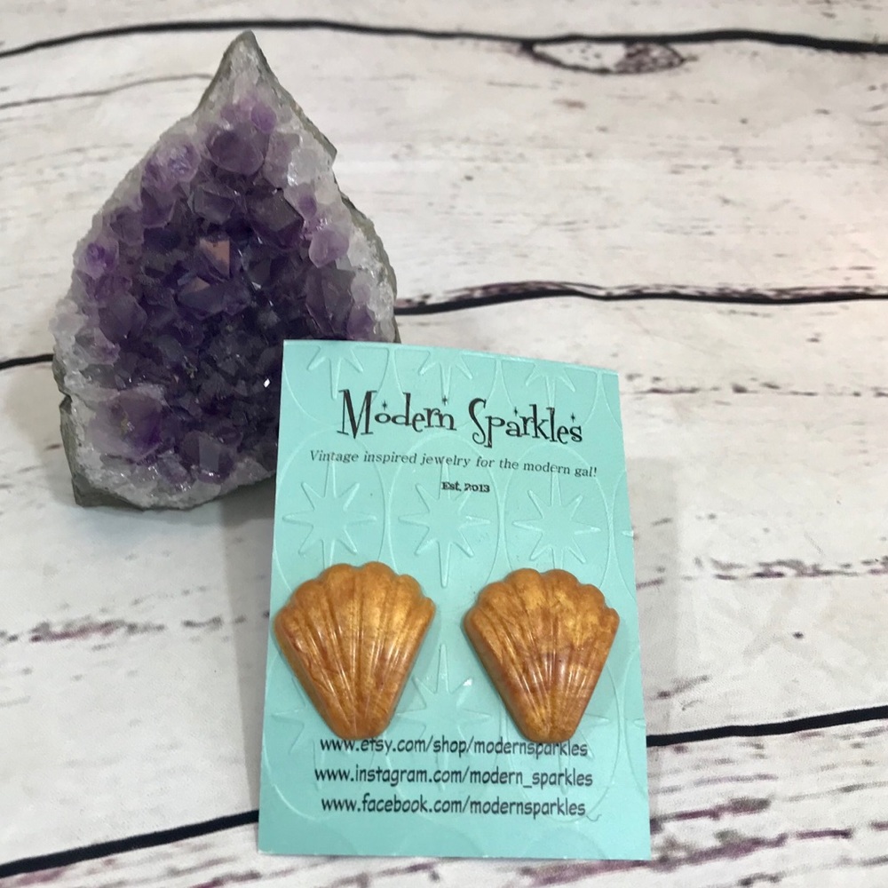 MODERN SPARKLES NWT gold Art Deco post earrings